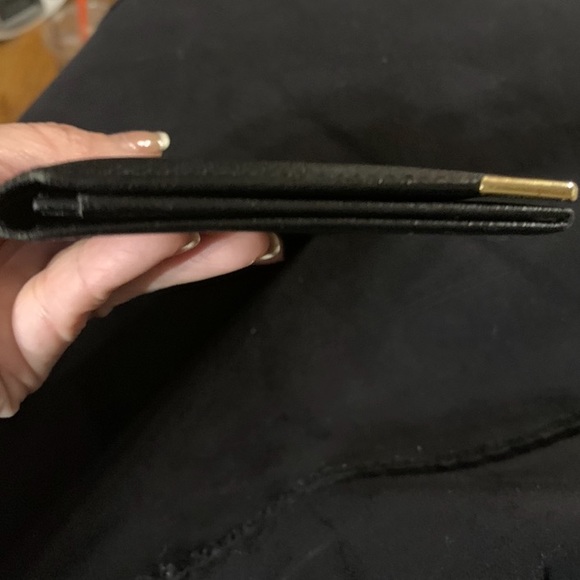 Yves Saint Lauren Black Leather and Gold Wallet - Picture 6 of 7